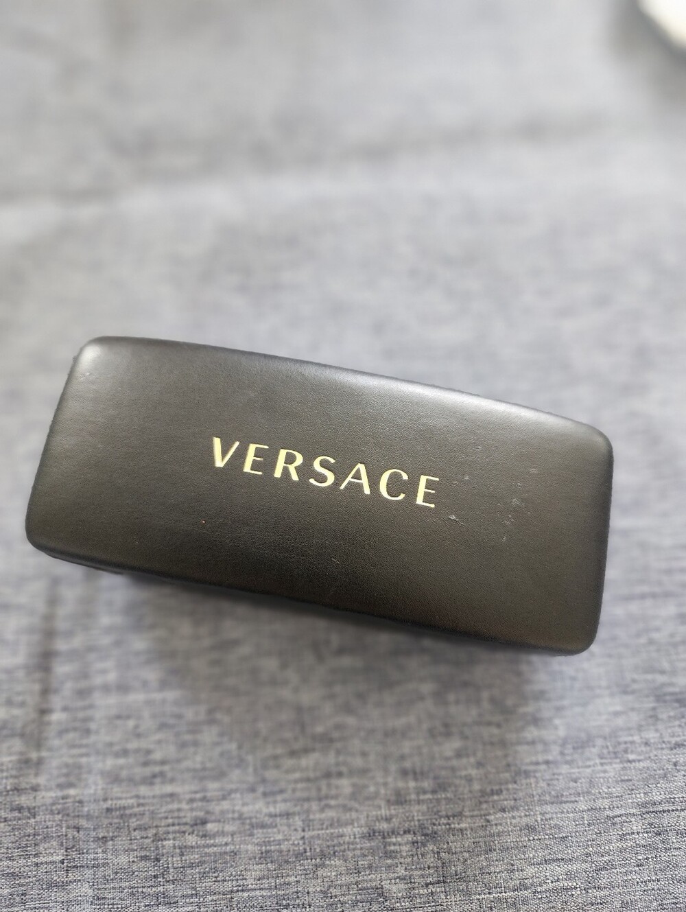 Versace Sunglass Eyewear Case in Black with Gold Logo